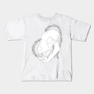 Leo Skull - Black and white Kids T-Shirt